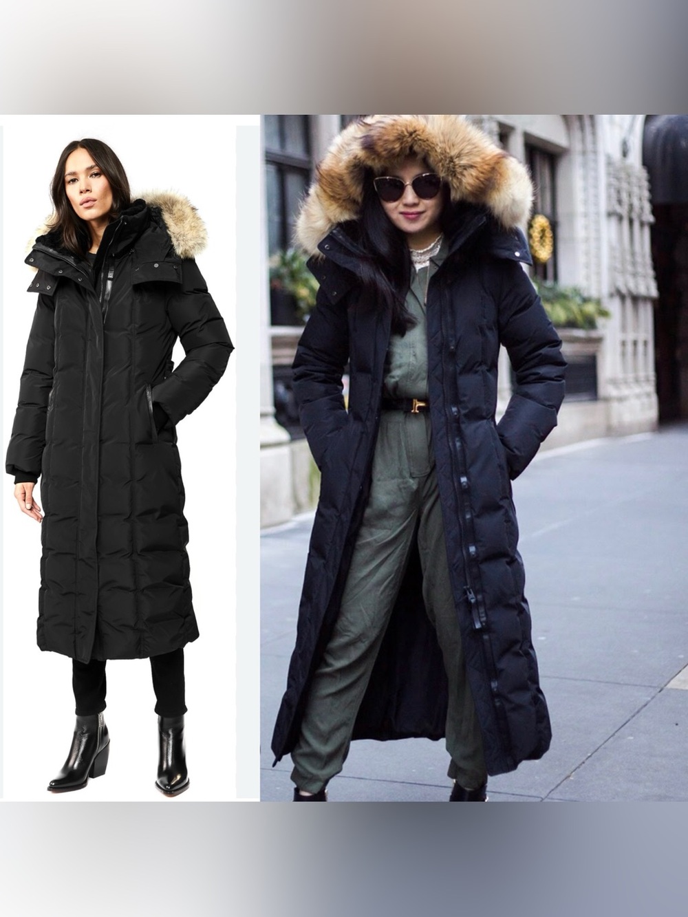 Mackage Jada Long Maxi Parka Duck Down Fur Puffer Coat Black Size XS